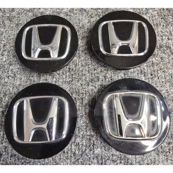 Center Caps Lot of 4 Honda OEM Black 275in PS PPE Hub Dust Wheel Covers #80 - Picture 1 of 8